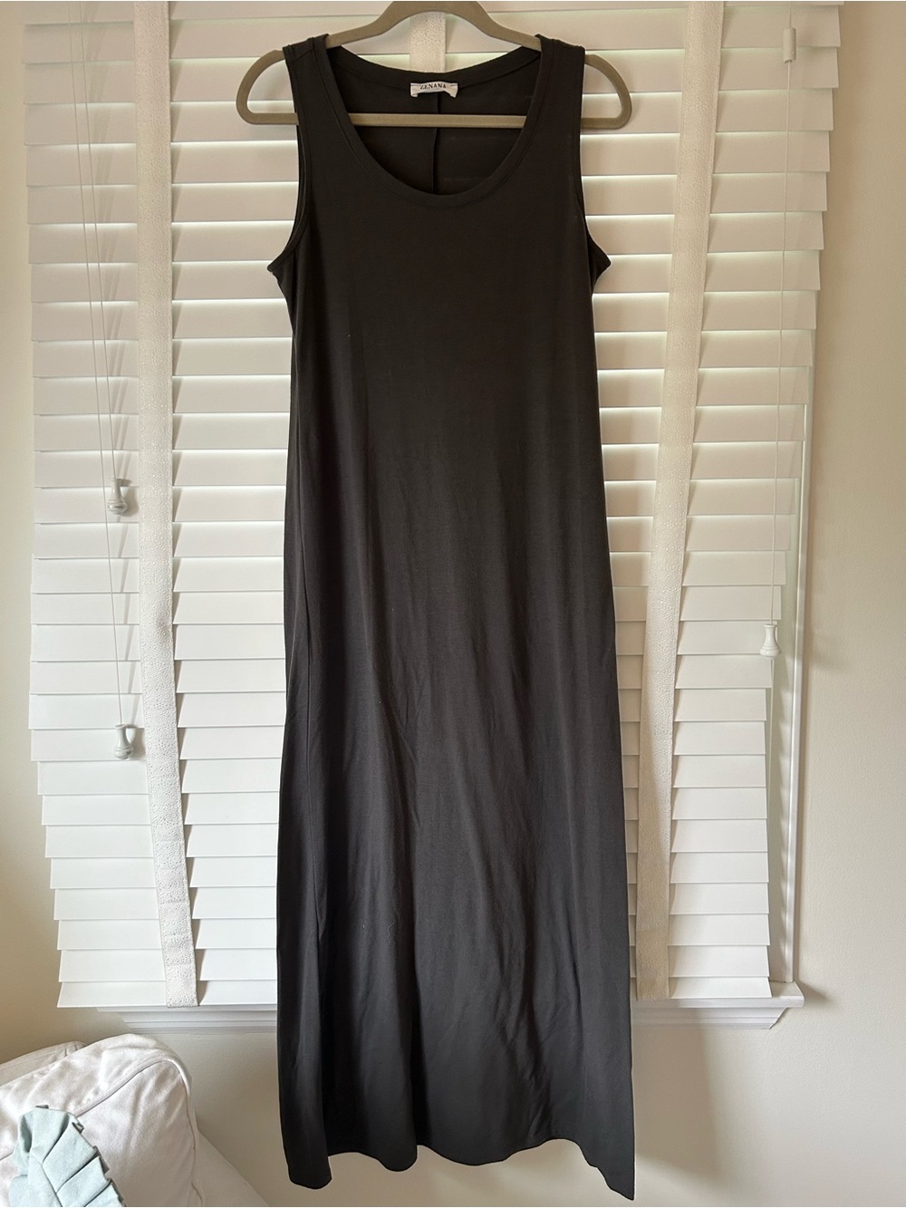 Pinkblush Maternity Maxi Dress Dark Gray Sleeveless Medium
